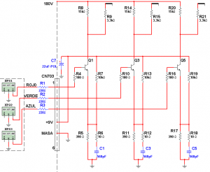 Fig.1 Circuito del Sony KV2170B sin control automático de blanco