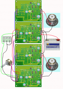Fig.6 Conexi&oacute;n del amplificador estereof&oacute;nico completo