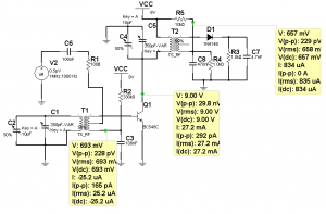 Fig.7 Tensiones y corriente continuas