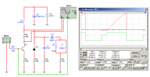 Fig.8 Comparaci&oacute;n entre la tensi&oacute;n de base y colector