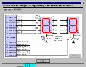 Fig.2 Conexi&oacute;n directa de un display de LEDs a un PIC