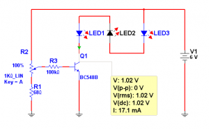 Fig.1 Circuito de una linterna de brillo ajustable