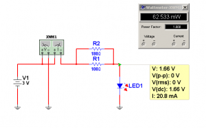Fig.5 Potencia consumida de fuente en el m&aacute;ximo de brillo por led