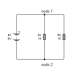 Fig.1 Circuito b&aacute;sico con dos nodos