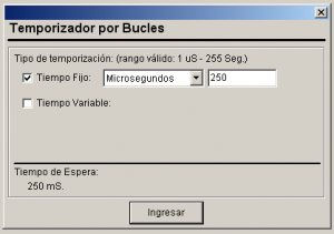 Fig.10 Deteniendo el programa por 250 uS.