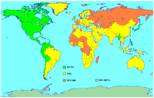 Fig.2 Planisferio con las normas de TV