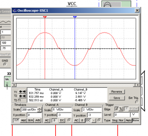 Fig.3 Oscilograma de salida del amplificador elemental