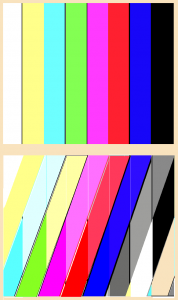 Fig. 2 TV con el oscilador de color corrido