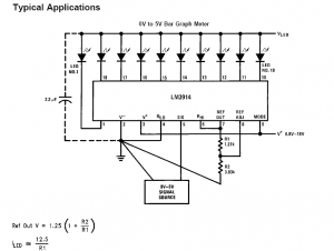 Fig.6 Circuito simplificado de un volt&iacute;metro clase 10% de 0 a 5V 