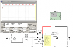 Fig.2 Fuente de onda completa de 12 V con regulador